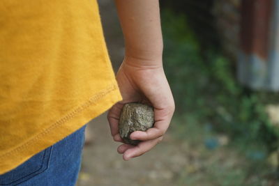 Hold the stone. bullying concept