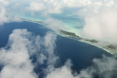 Aerial view of sea against sky