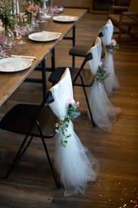 White flowers on table