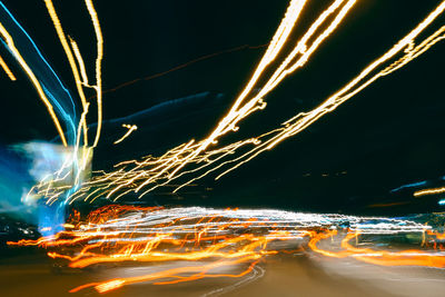 Light trails at night