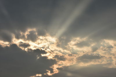 Low angle view of sky at sunset