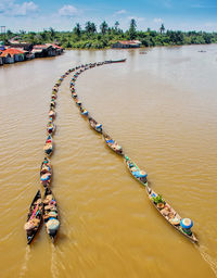 High angle view of beach