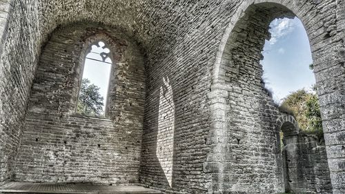 Low angle view of old ruin building