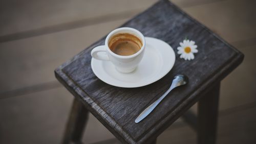 Close-up of coffee on table