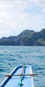 Boat in sea against sky