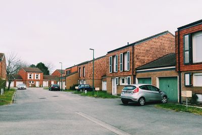 Cars parked on road