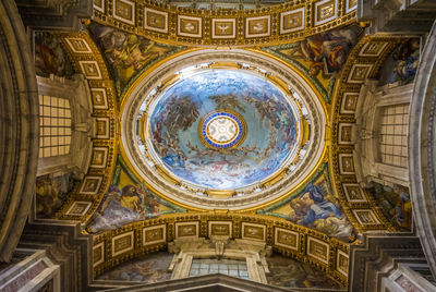 Low angle view of ceiling of building