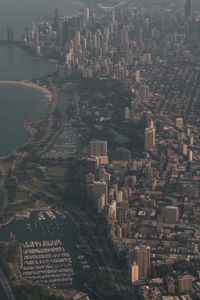 High angle view of buildings in city