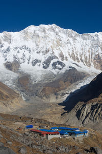 Scenic view of snowcapped mountain