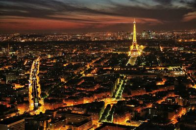 Illuminated cityscape at night