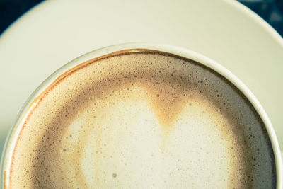 High angle view of coffee on table