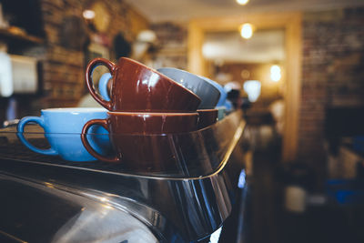 Close-up of coffee cups