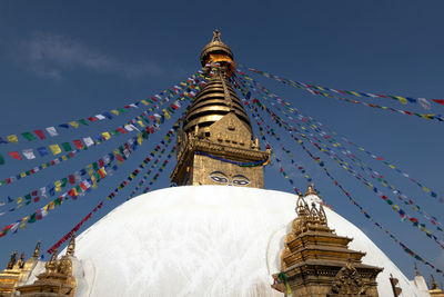 Low angle view of traditional building against sky