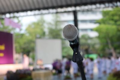 Close-up of microphone