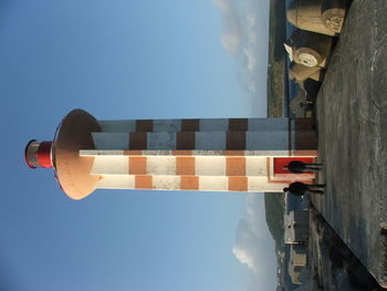 Low angle view of built structure against blue sky