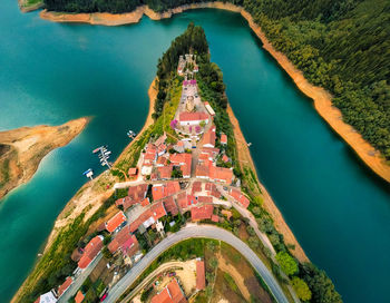 High angle view of dornes village