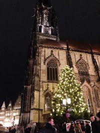 Low angle view of a building at night