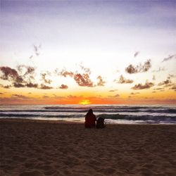 Scenic view of sea at sunset