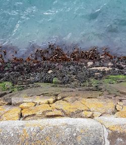 High angle view of sea waves