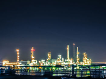 Illuminated cityscape at night