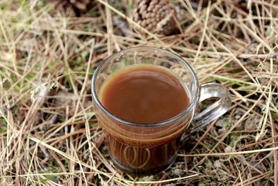 High angle view of coffee