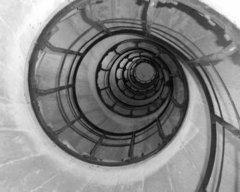 High angle view of spiral stairs