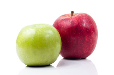 Close-up of apple against white background