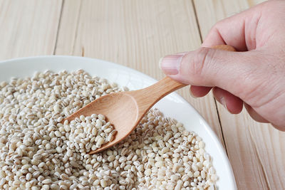 Midsection of person preparing food