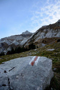 Scenic view of rocky mountains against sky