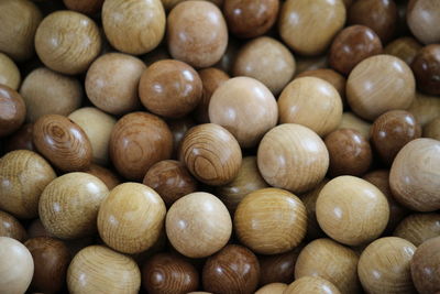 Full frame shot of round wooden toy