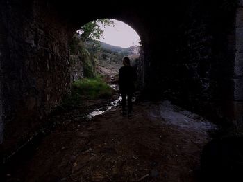 Man in tunnel