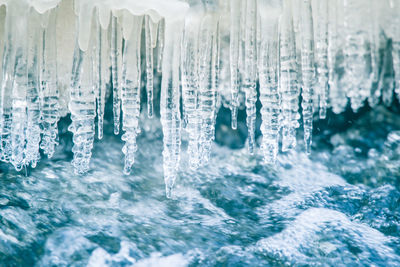 Close-up of frozen sea