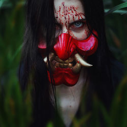 Hania mask blood katana