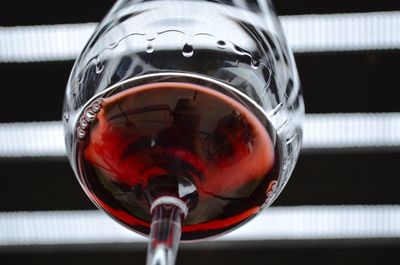 Close-up of wineglass on table