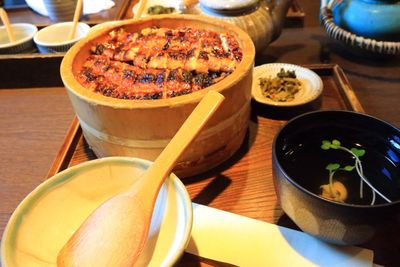 Close-up of food on table