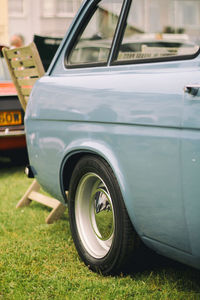 Vintage car on road