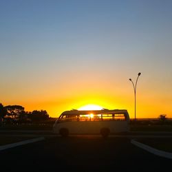 View of road at sunset