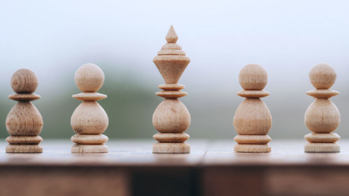 Close-up of chess board against white background