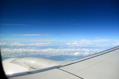 Aerial view of clouds over blue sky