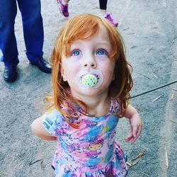 Portrait of girl holding ice cream