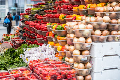 Various fruits for sale at market stall