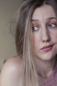 Close-up portrait of a beautiful young woman