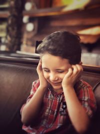 Boy sitting