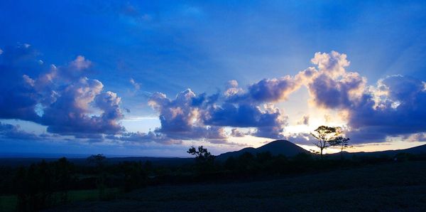 Panoramic shot of storm clouds over landscape