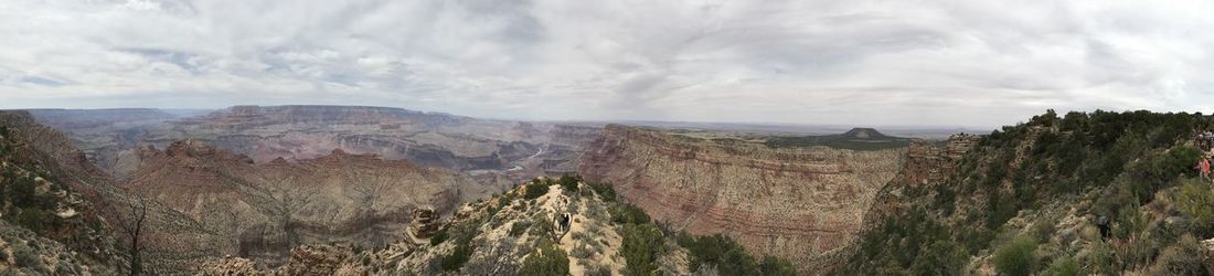 Panoramic view of landscape against cloudy sky