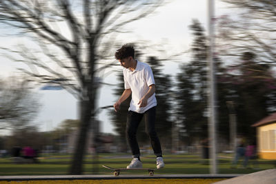 Portrait of young skateboarder