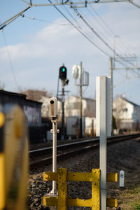 Railroad tracks against sky