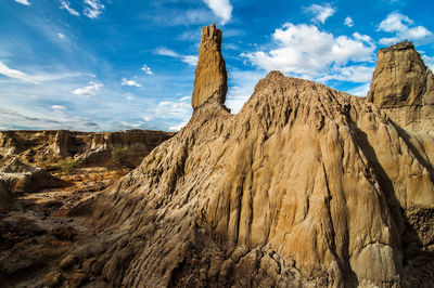 Low angle view of mountain against sky