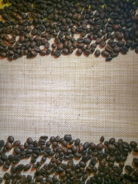 High angle view of stones on pebbles