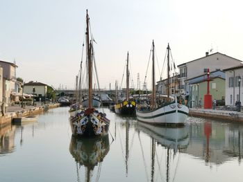 Boats in harbor